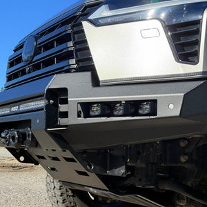 Triple Fog Light Detail GX550 off-road winch front bumper by Dissent Off-road